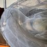 Handmade Art Glass Clear Bowl with Grey White Swirl Image 8