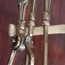 Antique brass fireside set. Image 4