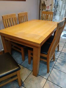 Solid Pine kitchen table and 6 chairs