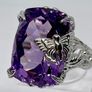 Silver Pink Amethyst Nature Ring Image 4