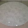 White Poroda round table leaf pattern white legs Image 2