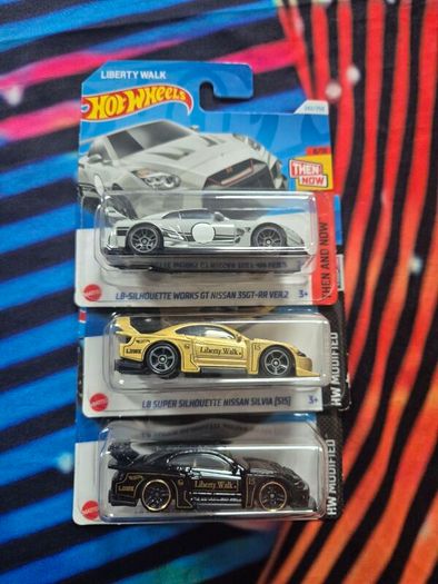 Hot Wheels Nissan Skyline + Silvia Diecast Lot of 3 1:64 Liberty Walk BUNDL