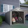 2.2M 1.6M Garden Waterproof Anti-UV Bike Storage Tent Bicycle Motorcycle Shed Shelter Outdoor Backyard Steel Frame PE Cover Zipper Door Large Grey Image 2