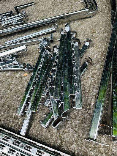 Chrome Clothing Shop Retail Set Up - Approx 20 Metres - Bars Rails Etc