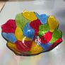 Colourful scalloped glass bowl Image 6