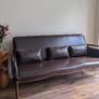 Danish Style Leather Sofa Image 3