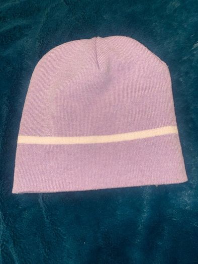 Lilac Beanie Hat with Pink Bow