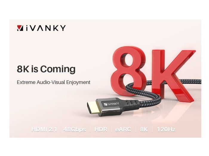 iVanky 2M HDMI 2.1 UHD/3D 8K (7680x4320@60Hz) 48Gbps Zinc Alloy Luxury (Limited Edition) Model Nylon Braided/Gold-Plated Cable (Brand New/Warranty)
