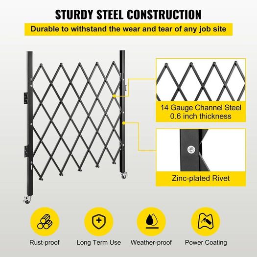 Single Folding Security Gate Steel Accordion Security Gate, Flexible Expanding Security Gate, 360 Rolling Barricade Gate, Scissor Gate or Door with Padlock