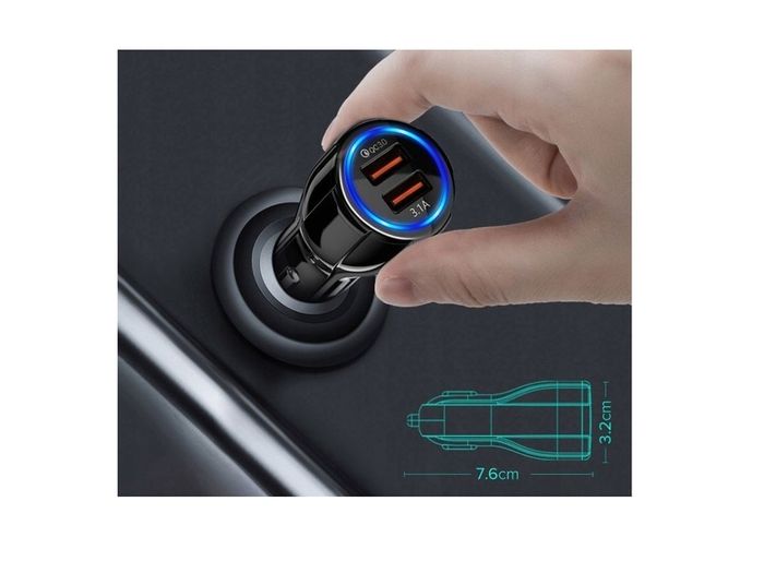 New Double USB Universal Car Cigarette Charger 12-24V Quick Charge 3.1A #1066