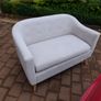 Modern Light Grey Scandinavian Style 2-Seater Sofa: Excellent Condition Image 2