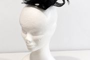 New Dunnes Stores Black Mesh &amp; Feather Fascinator Hair Clip