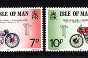 1975 Isle of Man Tourist Trophy Motorcycle Races Commemorative Stamps Mint Never Hinged (MNH)