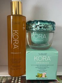 KORA ORGANICS Turmeric glow foaming cleanser + active algae lightweight moisturiser (brand new full size)