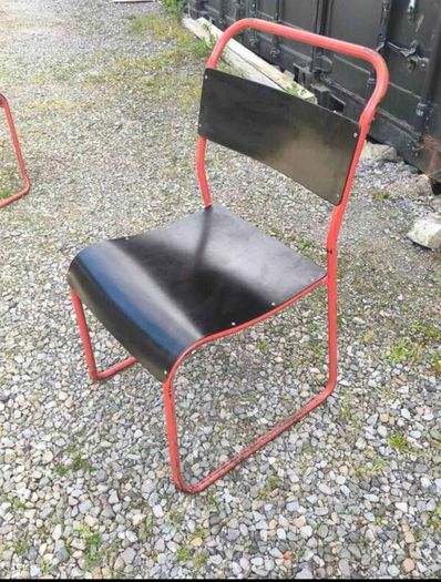 1940s stacking Cox's bakalight seats, steel tube frames