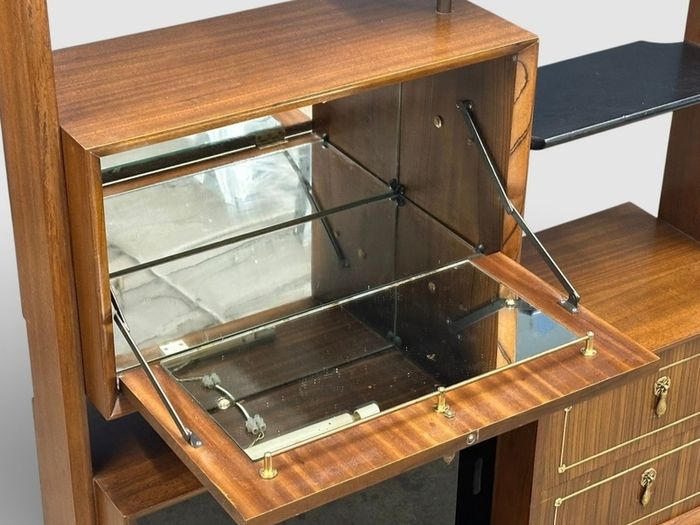 Mid Century Italian Room Divider Bookcase Cocktail Bar