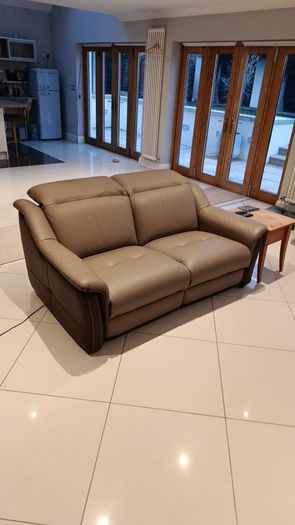 Leather Sofa 2 seater electric recliner 1.7m wide