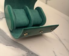 Leather 2 slot watch travel case