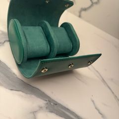 Leather 2 slot watch travel case