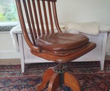 Antique vintage Oak swivel office chair by Arnotts of Dublin