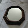 Antique French mirror wooden frame octagon shape Image 2