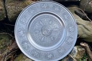 Vintage Biblical pewter wall plaque