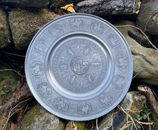 Vintage Biblical pewter wall plaque