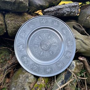 Vintage Biblical pewter wall plaque