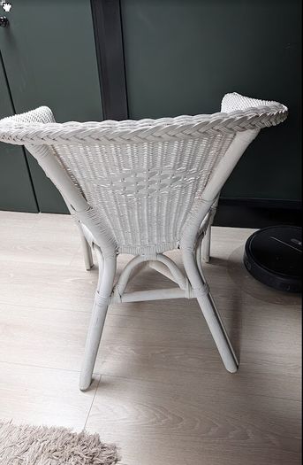 Large White Wicker Armchair - Very Comfortable