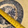 SET OF 2 British Anchor Blue and White Ironstone China Memory Lane 9 1/2 INCHES SALAD Plate , Vintage Farmhouse Antiques Image 7
