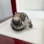 Silver Chantaburi Black Star Sapphire Cocktail Ring Image 10