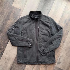 Firetrap Mens Quilted Jacket Charcoal Grey Size L