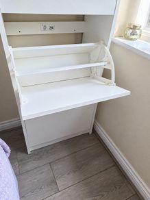 White 3-tier shoe storage cabinet