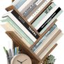 Tree Bookshelf, 5-Tier Floor Standing Bookcase, Space-Saving Corner Shelf, with Wooden Shelves for Bedroom, Living Room, Home Office, Rustic Brown Image 2