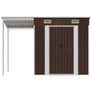 Garden Shed with Extended Roof Brown 277x107x181 cm Steel Image 2