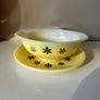 Vintage Yellow Snowflake Patern Pyrex Gravy Boat Image 3