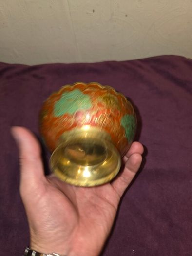 Vintage Brass and Enamel bowl