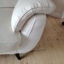 White Leather 3 Seater Couch Sofa Image 5