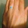 14ct gold created opal & cz stones ring size L Image 3