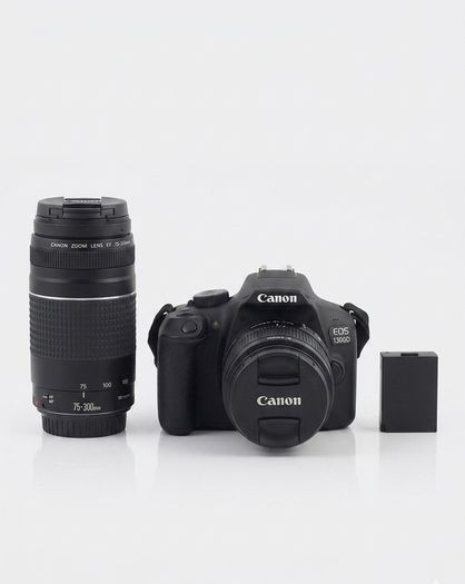 Canon EOS 1300D (Rebel T6) DSLR Kit - 2 Lenses (18-55mm + 75-300mm), Filters & Bag