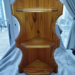 Solid Pine Vintage 3 Tier Corner Shelf