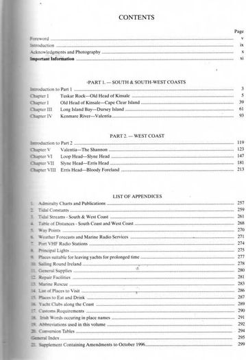 Sailing Directions - South & West Coats Of Ireland - Irish Cruising Club