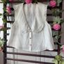 top Zara size large statement collar top 100% linen Image 2