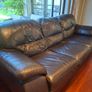 Chocolate Brown Leather Sofas x 3 & Chair Image 2
