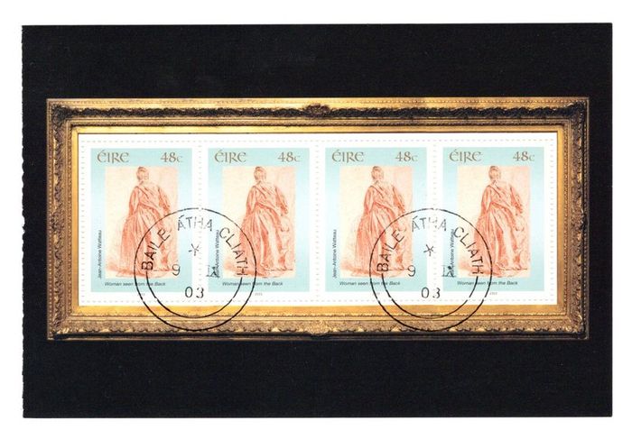 2003 Ireland 140th Anniversary of National Gallery of Ireland 2nd Issue Booklet Pane (HB141) "Woman Seen from the Back" by Jean-Antoine Watteau, Fine Used