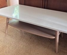 Oak coffee table with quartz top