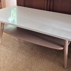 Oak coffee table with quartz top