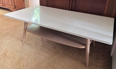 Oak coffee table with quartz top
