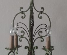 antique French Wrought Iron Chandelier with 4 Light Arms