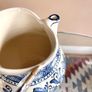 Vintage Blue & Cream Pottery Water Pitcher Jug, Korond, Transylvania Image 10